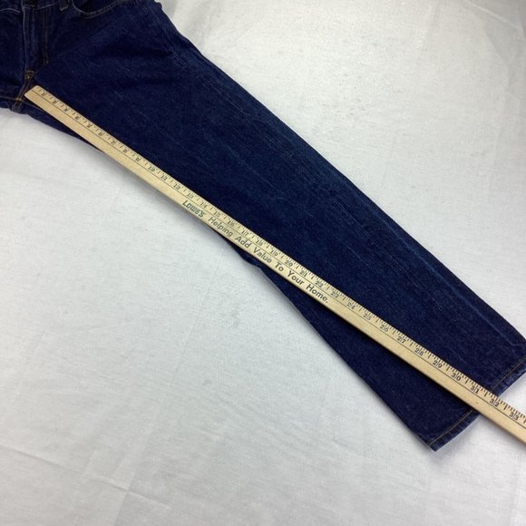 Uniqlo Men’s Selvedge Jeans Size 31x32 Slim Straight Fit Blue Denim - Picture 10 of 14